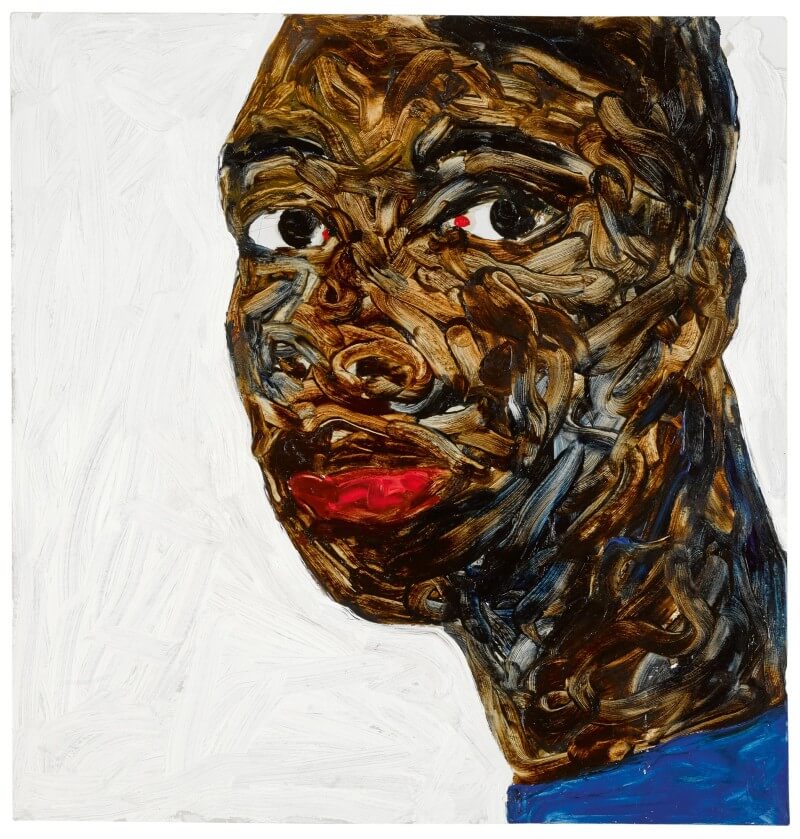 Amoako Boafo, Untitled (Portrait of a Young Man) (2018